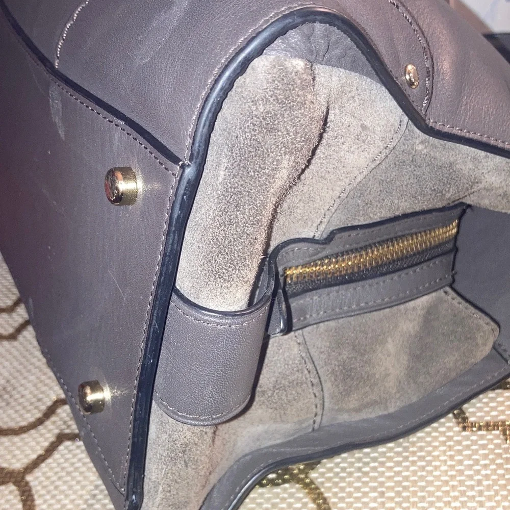 Genuine Coach Mercer 30 Satchel Leather Gray/ Brown Satchel - Picture 9 of 17
